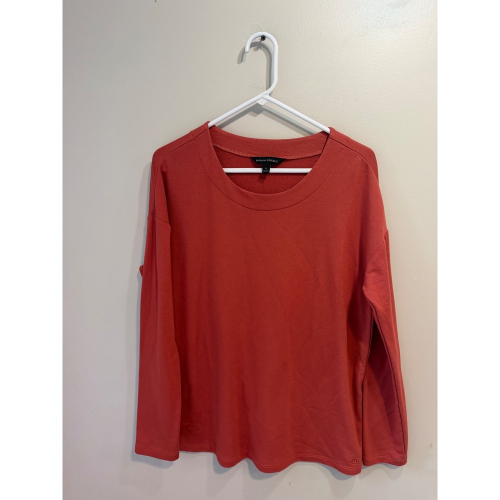 Banana Republic Terracotta Orange Drop Shoulder Long Sleeve Sweatshirt Womens M